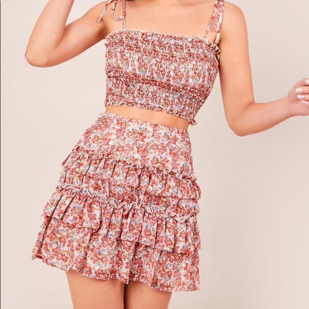 two piece outfit top&skirt